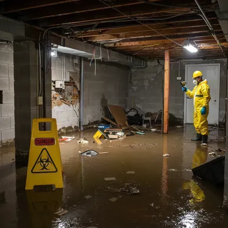 Flooded Basement Electrical Hazard in Benton County, IA Property